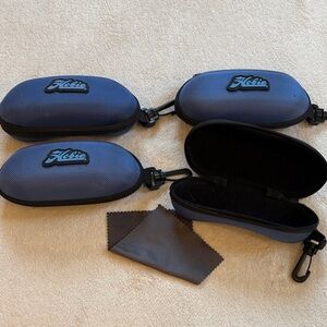 Hobie Blue Hard Shell Sunglass Cases with Clips - Set of 4
